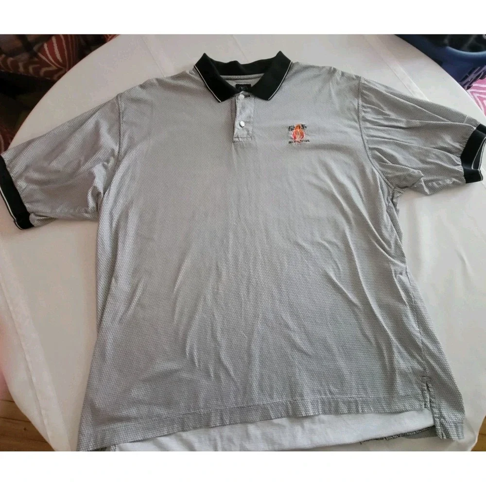 Nike Golf Polo Shirt Men's Large 100% Cotton Gray Embroidered Logo Classic Golf